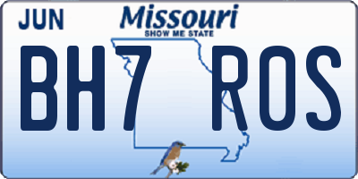 MO license plate BH7R0S