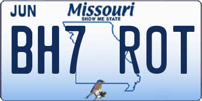 MO license plate BH7R0T
