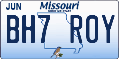 MO license plate BH7R0Y