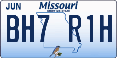 MO license plate BH7R1H