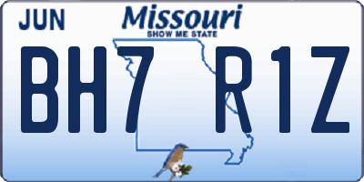 MO license plate BH7R1Z