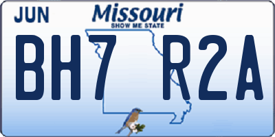 MO license plate BH7R2A