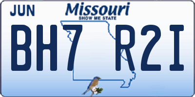 MO license plate BH7R2I