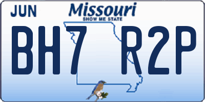 MO license plate BH7R2P
