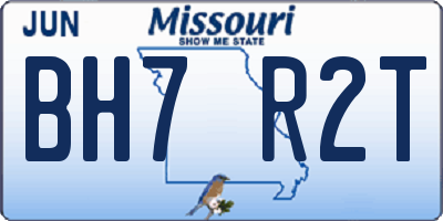 MO license plate BH7R2T