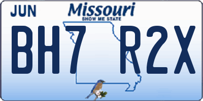 MO license plate BH7R2X