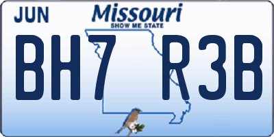 MO license plate BH7R3B