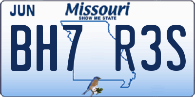 MO license plate BH7R3S