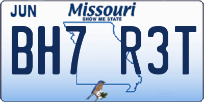MO license plate BH7R3T