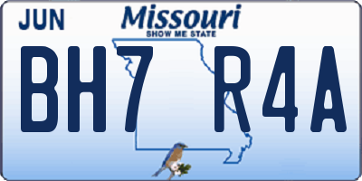 MO license plate BH7R4A
