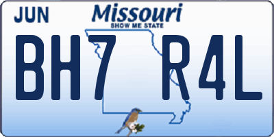 MO license plate BH7R4L
