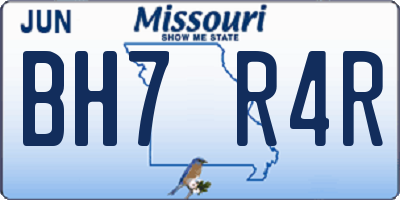 MO license plate BH7R4R