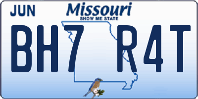MO license plate BH7R4T