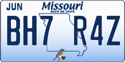 MO license plate BH7R4Z