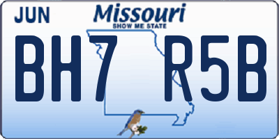 MO license plate BH7R5B