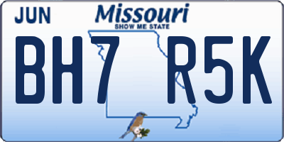 MO license plate BH7R5K