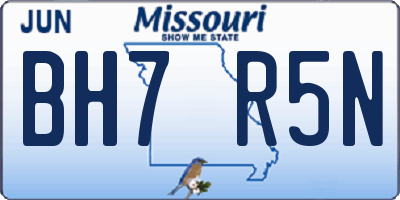 MO license plate BH7R5N