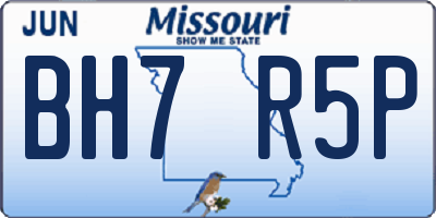 MO license plate BH7R5P