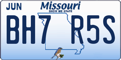 MO license plate BH7R5S