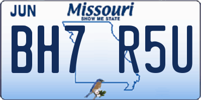 MO license plate BH7R5U