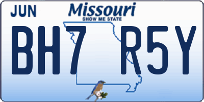 MO license plate BH7R5Y