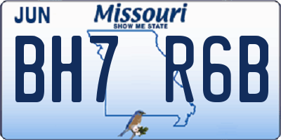 MO license plate BH7R6B