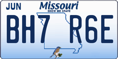 MO license plate BH7R6E
