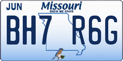 MO license plate BH7R6G