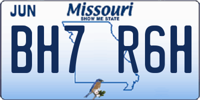 MO license plate BH7R6H