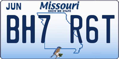 MO license plate BH7R6T