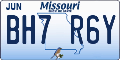 MO license plate BH7R6Y