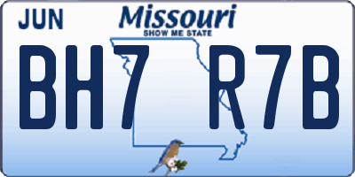 MO license plate BH7R7B