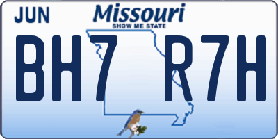 MO license plate BH7R7H
