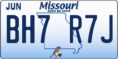 MO license plate BH7R7J