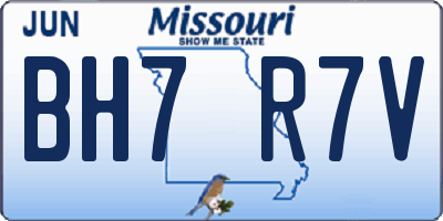 MO license plate BH7R7V
