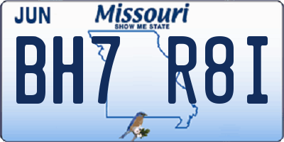 MO license plate BH7R8I