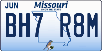 MO license plate BH7R8M