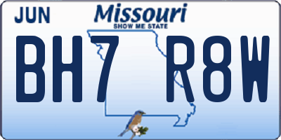 MO license plate BH7R8W