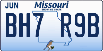 MO license plate BH7R9B