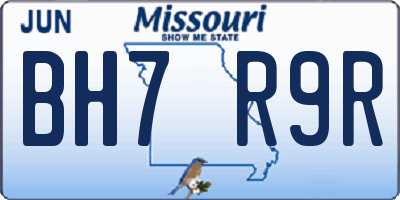 MO license plate BH7R9R