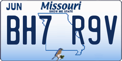 MO license plate BH7R9V