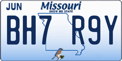MO license plate BH7R9Y