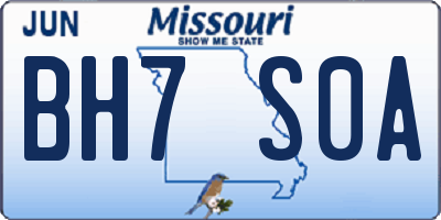 MO license plate BH7S0A