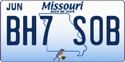 MO license plate BH7S0B