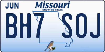 MO license plate BH7S0J