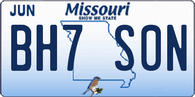 MO license plate BH7S0N