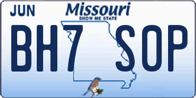 MO license plate BH7S0P