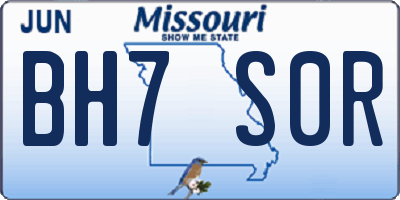 MO license plate BH7S0R