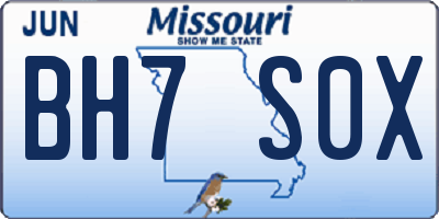 MO license plate BH7S0X