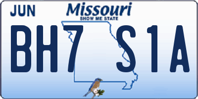 MO license plate BH7S1A